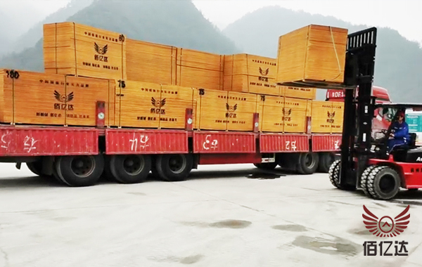 建筑木模板浙江施工場(chǎng)地卸車圖